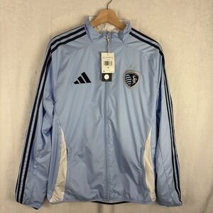 NWT Adidas Sporting Kansas City MLS Reversible Anthem Jacket JE5625 Sz Medium